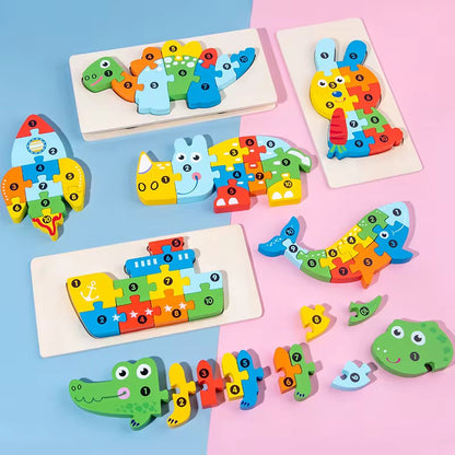🧩Pack de 5 puzzle éducatif en bois